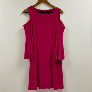 Beautiful Ralph Lauren fuchsia off the shoulders w/ flare sleeves women's dress